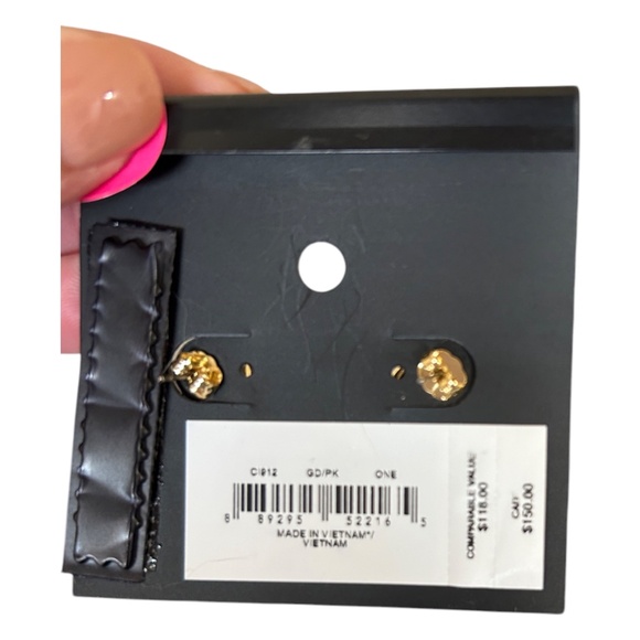 NWT Coach Signature Butterfly Pink and Gold Drop Earrings - Picture 6 of 6